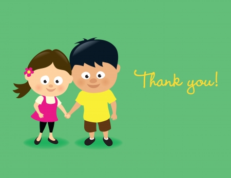 Kids thank youのイラスト素材