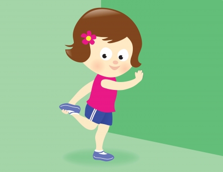 Girl stretching legのイラスト素材