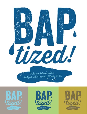 Vintage Christian design - Baptizedのイラスト素材