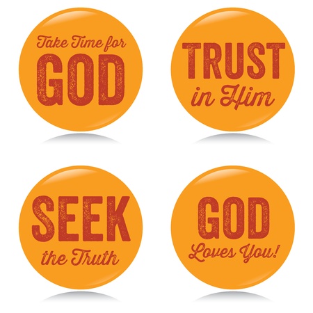 Vintage Christian buttons, yellowのイラスト素材
