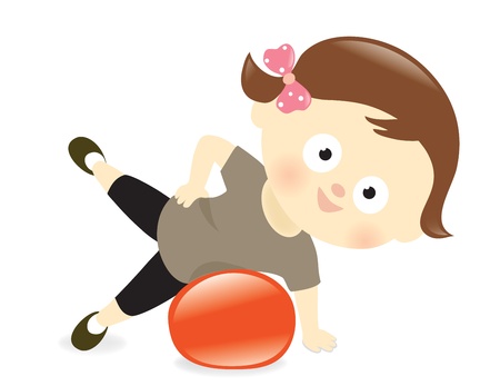 Girl exercising with ball のイラスト素材