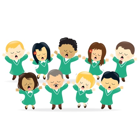 Choir singingのイラスト素材