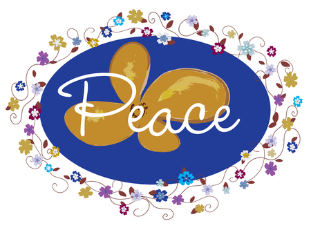 Peace border frame signの写真素材
