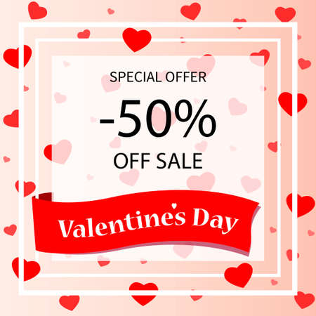 Vector illustration of a valentine's day sale banner.のイラスト素材