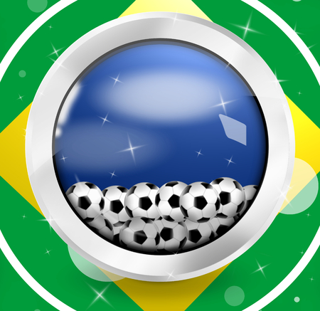 Brasil Soccer 3d elements icon button designの写真素材