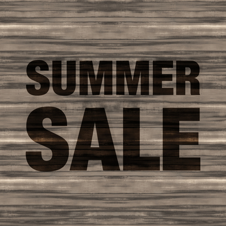 Summer Sale on Wood Backgroundの写真素材