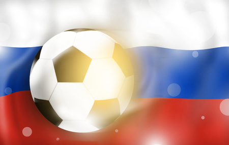 Russia Football Flag and Ballの写真素材