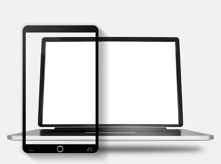 Laptop Computer mobile phone abstractの写真素材