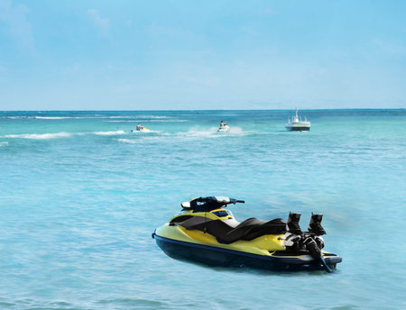 boats at light blue water