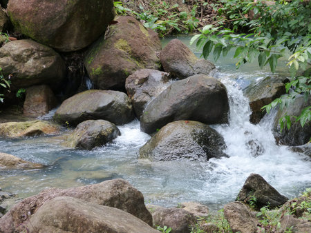 not named typical small waterfall at asia thailand
