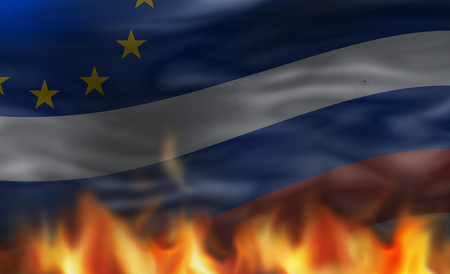 european flag fire flames backgroundの写真素材