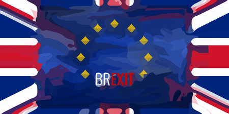 Brexit United Kongdom Europe Flags Backgroundの写真素材