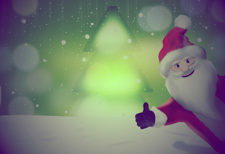 Christmas Santa Claus Thumbs Up 3D Renderの写真素材