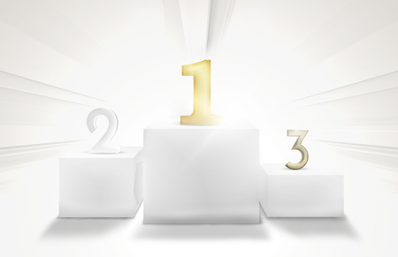 Winner Podium 1st 2nd 3rd 3D Renderの写真素材