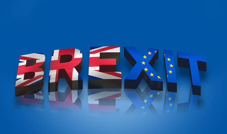 Brexit 3d render Theme Background bold fontの写真素材