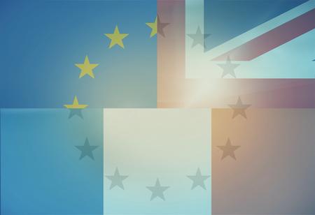 Europe France United Kingdom Combined Flagの写真素材