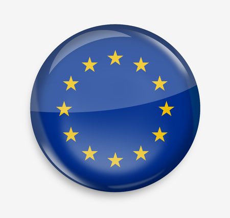 Europe round opacity button icon 3d renderの写真素材