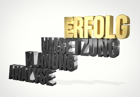 german language for success 3d renderの写真素材