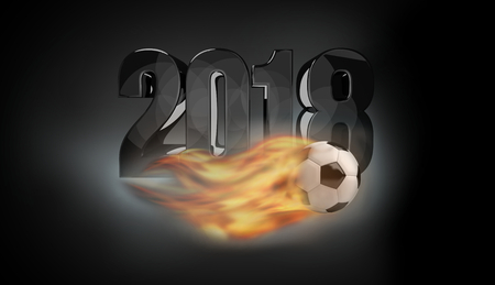 2018 football. soccer ball football 3d renderの写真素材