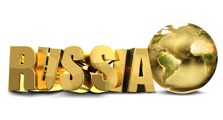 golden Russia world planet earth.の写真素材