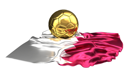 football qatar flag golden ball 3d renderingの写真素材