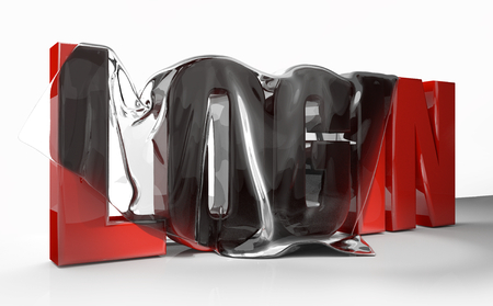 login hidden but visible. 3d renderの写真素材