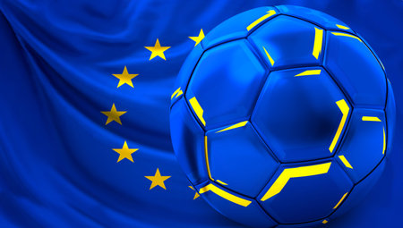 European football soccer 3d rendering ballの写真素材
