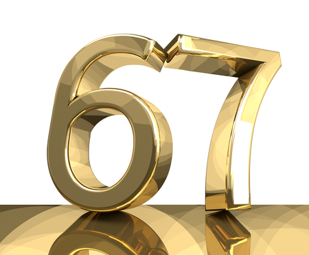 67 golden Retirement age Germany 3d renderingの写真素材