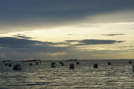 Pattaya speed boats at early evening in Thailand End of June 2017 editorialのeditorial素材