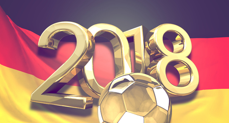 Germany 2018 golden football ball 3d render symbolの写真素材
