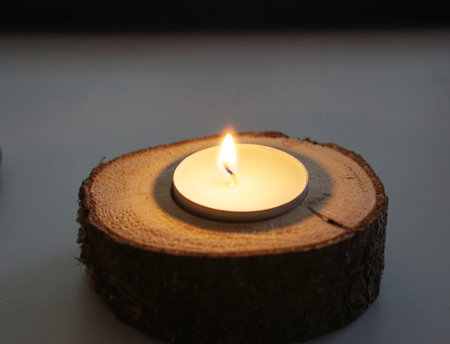 self made wooden candle decoration
