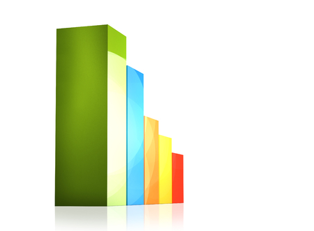scale bar chart 3d rendering isolatedの写真素材