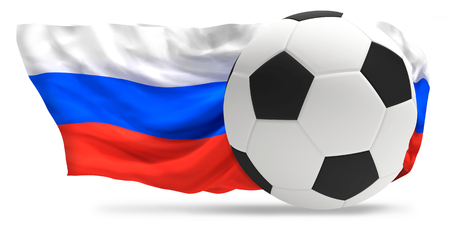 Russia soccer football ball 3d renderingの写真素材