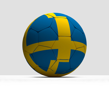 Sweden swedish soccer football ball 3d rendering isolated ballの写真素材
