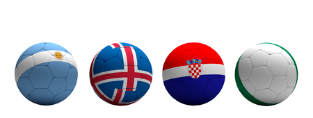Group D - Argentina Iceland Croatia Nigeria soccer football ball 3d renderingの写真素材