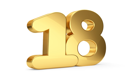 18 golden gold bold 3d renderingの写真素材