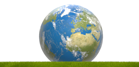 green blue world wide planet earth 3d-illustration.の写真素材
