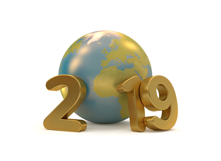 2019 world 3D-Illustrationの写真素材