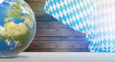 bavaria flag planet earth globe. 3D-Illustration.の写真素材