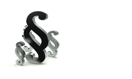 silver metallic paragraph law symbol 3d-illustrationの写真素材