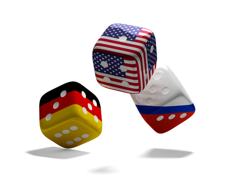 cube dices Germany USA Russia 3d-illustrationの写真素材