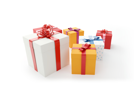 gifts presents boxes 3d-illustrationの写真素材