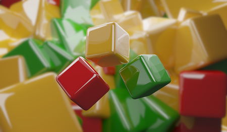 red yellow green 3d-illustrationの写真素材