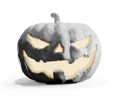 Halloween pumpkin white 3d-illustrationの写真素材