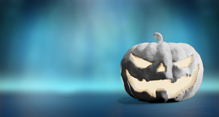 Halloween pumpkin white 3d-illustrationの写真素材
