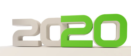 Year 2020 bold letters 3d-illustration