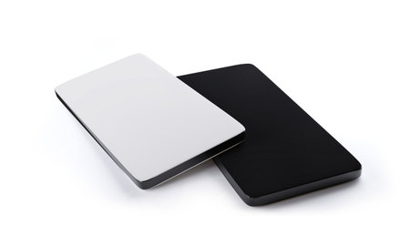 two cell phones 3d-illustration isolated on white