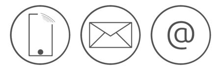 contact us icons phone letter and email 3d-illustrationの写真素材