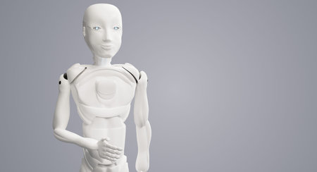 artificial intelligence robot white 3d-illustrationの写真素材