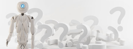 artificial intelligence robot white 3d-illustrationの写真素材